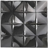 Трехмерная металлическая самоклеющаяся черная мозаика на стену из нержавеющей стали, в 3d формате, зеркальный эффект