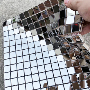 金属电镀镜面不锈钢马赛克瓷砖银色卫生间墙砖背景墙腰线墙贴装饰