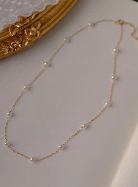 珍珠满天星项链气质唯美