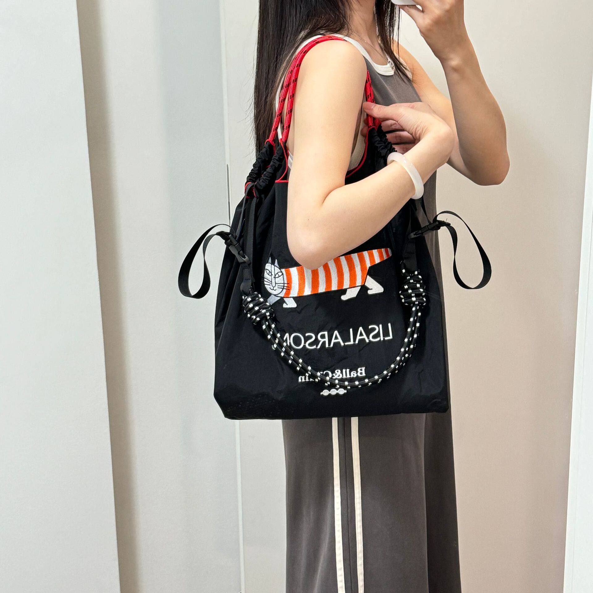 日系爆款ball chain包同款购物袋小众时尚百搭高级感刺绣单肩包女
