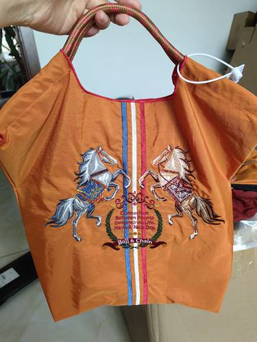 高定款超值 相信我选它 实拍 ball&chain环保刺绣购物袋 尼龙布包
