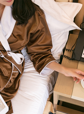 星级酒店民宿浴袍浴衣男女士纯棉毛巾料长款通用全棉可绣字LOGO