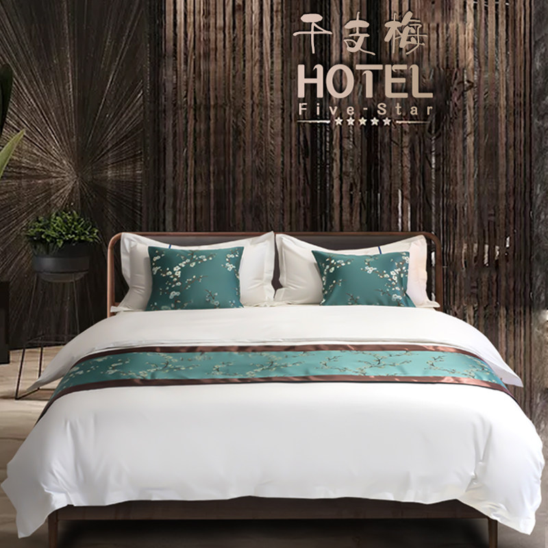 酒店民族风简约轻奢新中式床旗