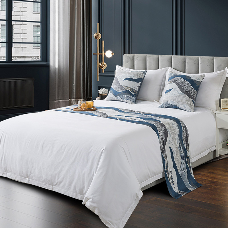 酒店民宿床盖床尾巾床旗抱枕靠枕