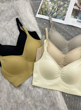 古妃75901新款冰丝防滑固定杯美背内衣女无痕一片式文胸薄款裹胸