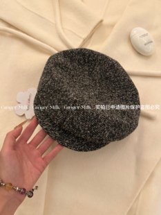 型100%羊毛报童帽混色秋冬百搭时髦显脸小八角 好版 Ginger Milk新