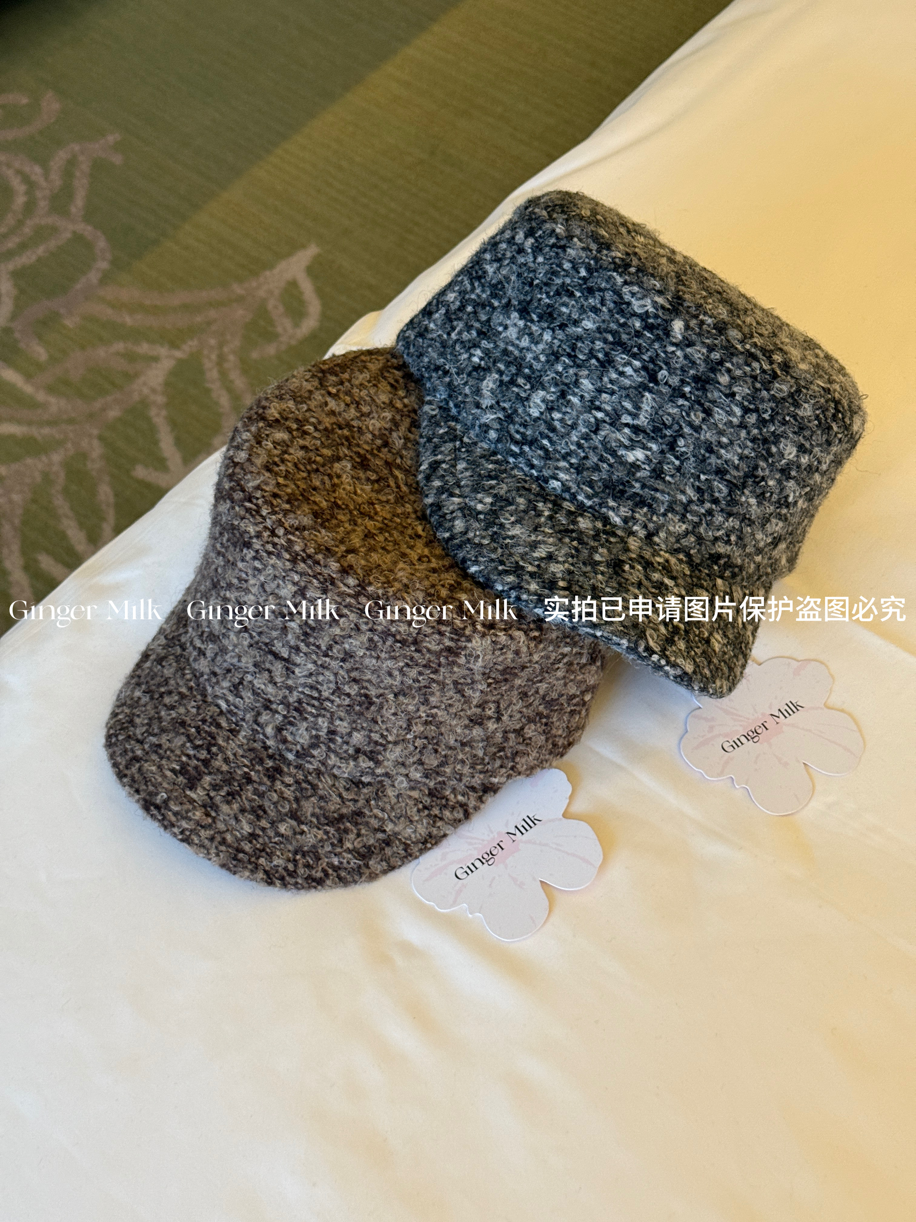 Ginger Milk新品 混色羊毛平顶鸭舌帽时尚休闲帽,服饰配件/皮带/帽子/围巾,帽子,淘宝优惠券,粉丝福利购,淘宝优惠卷