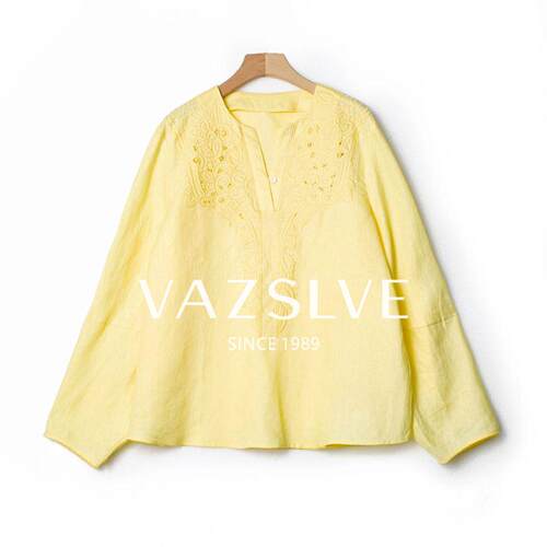 【VAZSLVE/全新奢品】捡漏新中式设计师款黄色套装上衣TZ2795