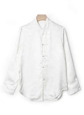 【小李不讲李呀】暗纹提花立领长袖衬衫CS2532-衣长68起