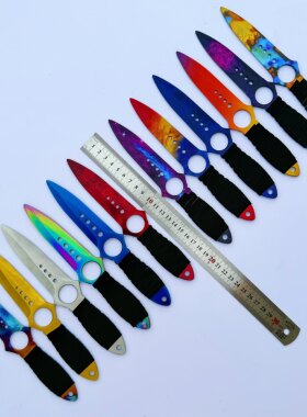 CSGO周边实体游戏模型绑腿骷髅刀高硬度不锈钢未开刃绿宝石多普勒
