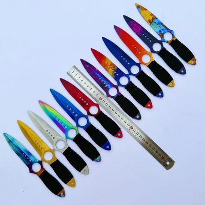 CSGO周边实体游戏模型绑腿骷髅刀高硬度不锈钢未开刃绿宝石多普勒
