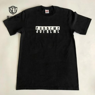 现货正品 Supreme 25FW Split Tee 分割 分裂Logo背面标语短袖T恤