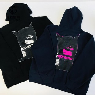 现货正品 Supreme 23FW Catwoman Hooded 猫女 胸前Logo 连帽卫衣