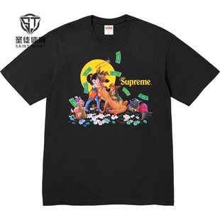 正品 Supreme 25FW All Dogs Go To Heaven Tee动画电影小狗 短袖