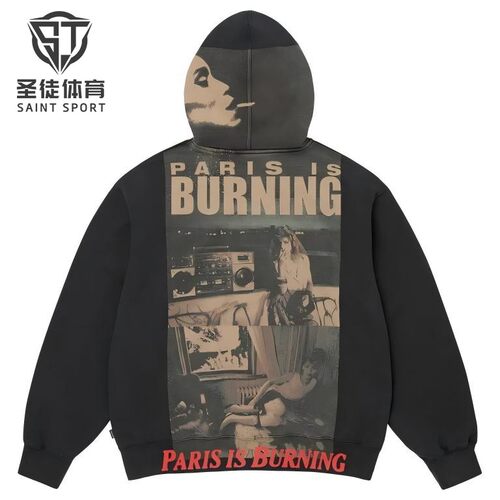 Supreme巴黎在燃烧电影卫衣