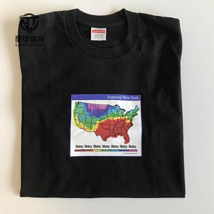 现货正品 Supreme 23FW Weather Tee 天气图 美国地图 短袖T恤