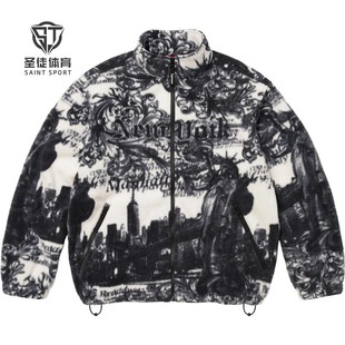 正品 Supreme 25FW New York Fleece 纽约自由女神 摇粒绒 外套