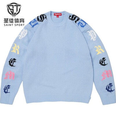 Supreme花体Logo毛衣