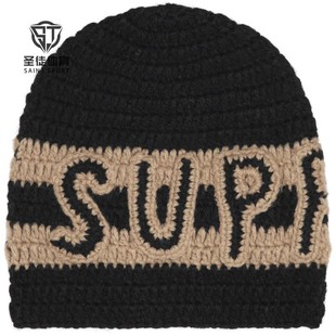 正品 Supreme 25FW Crochet Logo Beanie 编织 毛线Logo 冷帽