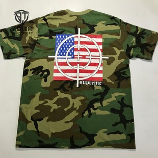 正品 Supreme 25FW Target Tee 目标 靶子瞄准 美国国旗 短袖T恤