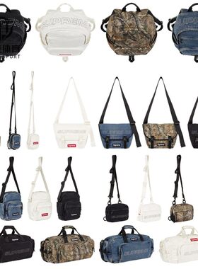 正品 Supreme 25FW Denim Bag丹宁牛仔 双肩包单肩包邮差包旅行包