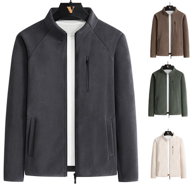 新款摇粒绒外套男加厚