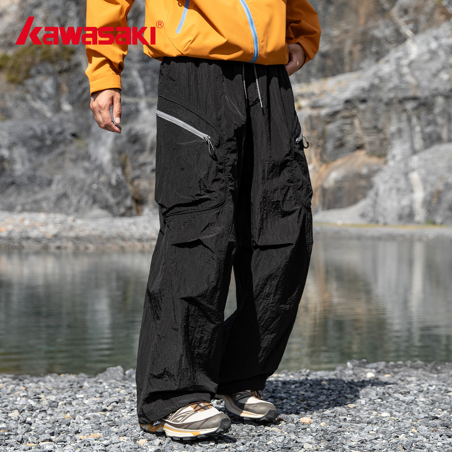 Kawasaki川崎官方正品户外登山防泼水冲锋裤休闲徒步伞兵工装长裤,男装,时尚工装裤,淘宝优惠券,粉丝福利购,淘宝优惠卷
