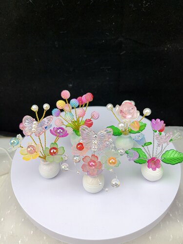 拇指花瓶手工DIY材料包成品车载摆件桌面小物件
