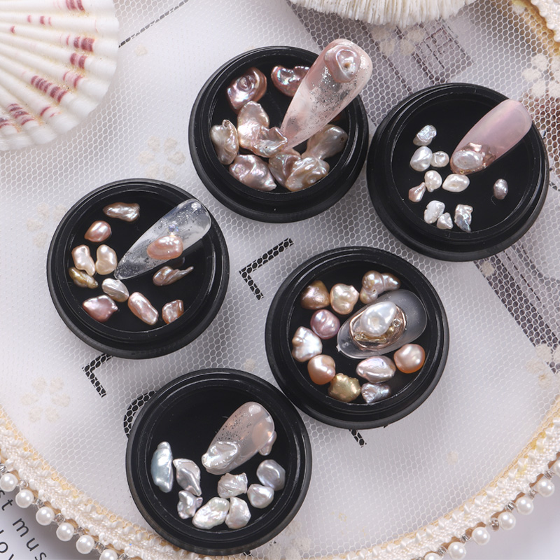 异形天然珍珠不规则日式美甲