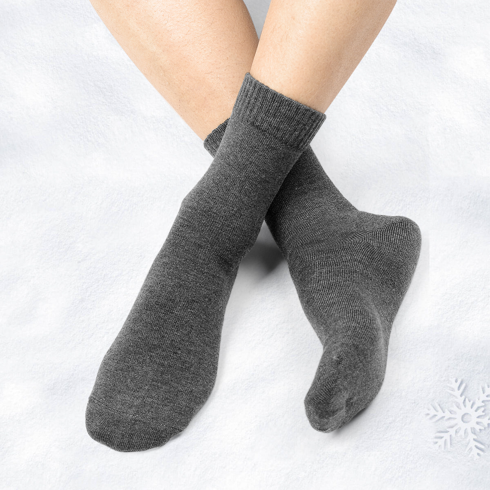 保暖羊毛冬季中筒男袜4双装