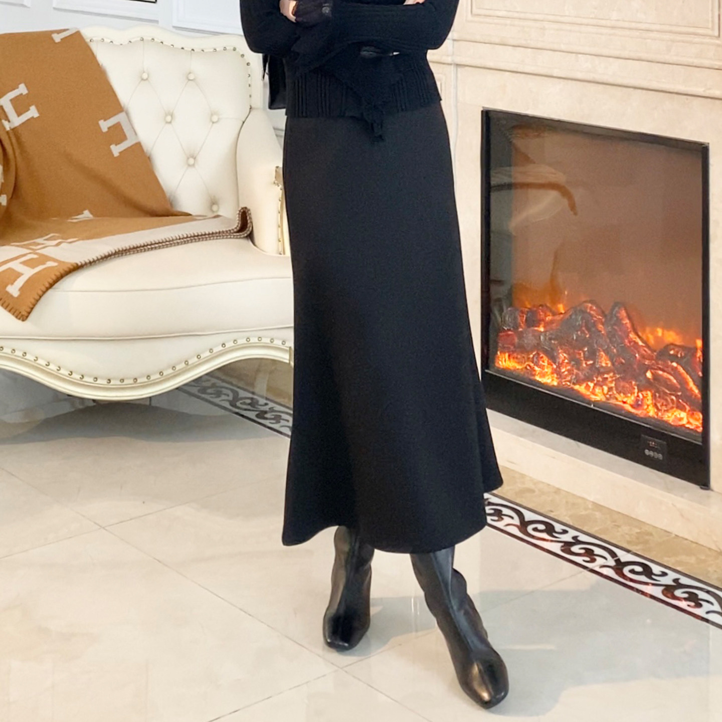 大洪洪【热情摇曳】春季款高腰针织半身裙女松紧腰藏肉显瘦鱼尾裙,女装/女士精品,半身裙,淘宝优惠券,粉丝福利购,淘宝优惠卷