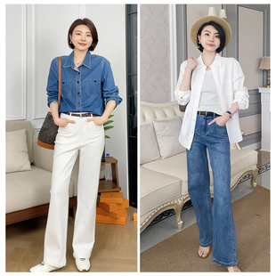 悠闲计划 高腰显瘦直筒裤 春季 复古牛仔女休闲百搭修身 款 大洪洪