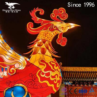 自贡彩灯龙飞凤舞大型花灯灯组现场制作实拍图片夜游亮化彩灯