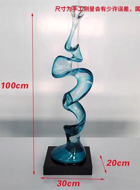 别墅家居客厅玄关电视柜桌面抽象摆件透明树脂软装雕塑装饰工艺品