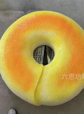 仿真贝果面包模型烘焙店招牌发光灯箱门头装饰摆件玻璃钢雕塑定制
