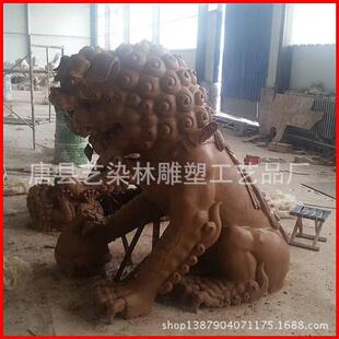 饰摆件工艺品 供应铜雕动物玻璃钢动物各种门狮雕塑落地装