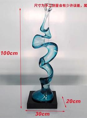 现代酒店别墅家居客厅电视柜抽象艺术摆件透明树脂雕塑桌面装饰品