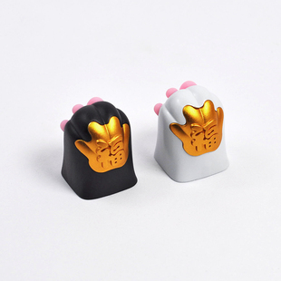 HolyOOPS 猫爪 金属+硅胶键帽机械键盘键帽女生招财萌爪礼品键帽