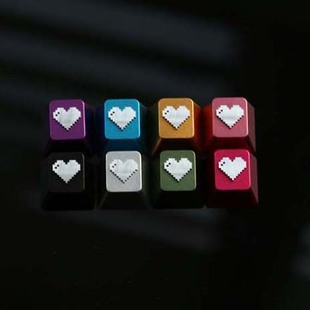 3000 HI来吧 机械键盘樱桃8.0 金属个性 6.0十字轴键帽 爱心像素心