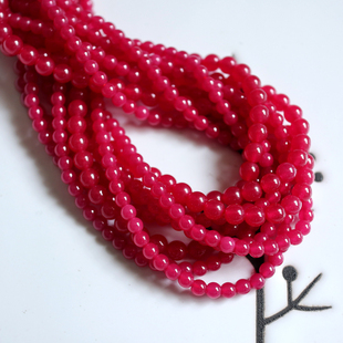 天然光面红宝石红尖晶石2mm3mm4mm小米珠diy手链流苏穗子手工串珠