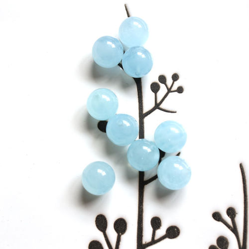 天然5mm6mm8mm10mm海蓝宝珠子