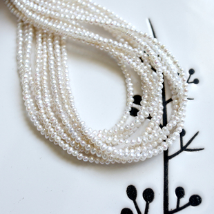 厚皮层!天然高亮冲头土豆小珍珠小米珠2mm3mm散珠子DIY手工串珠