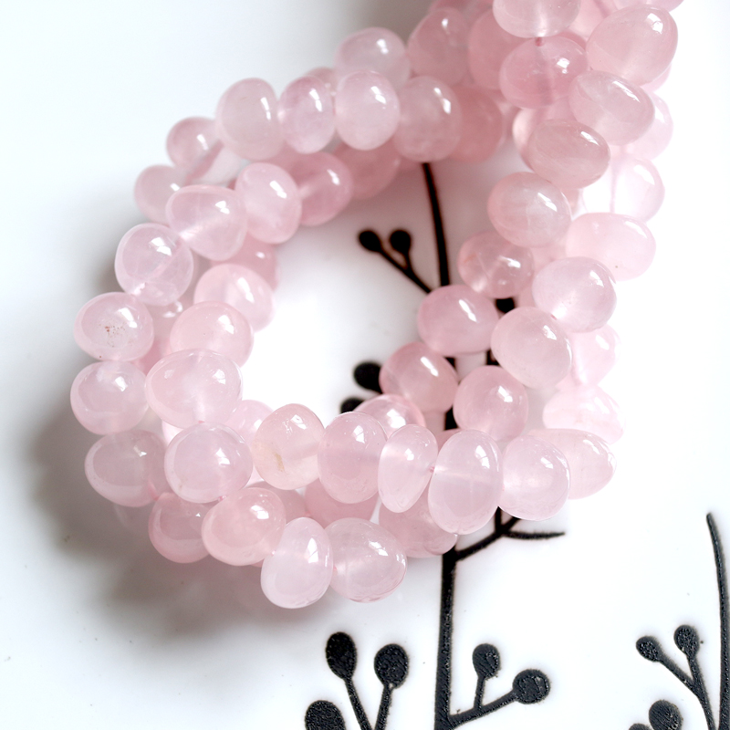 仙体！果冻粉！粉水晶不规则椭圆中孔散珠子DIY手工串珠