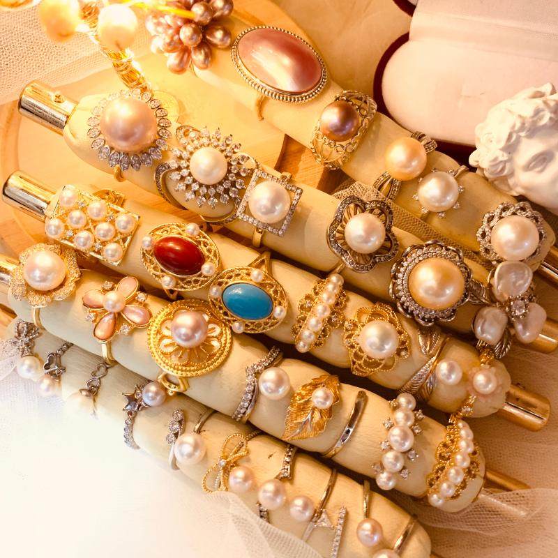 淡水珍珠戒指纯银时尚个性小众设计轻奢网红食指戒尾戒开口可调节|ruв категории ювелирные изделия/алмаз/жадеит/золото, природный жемчуг (новый), украшения - от Buy2taobao.com для оказания профессиональной услуги покупки агента Taobao