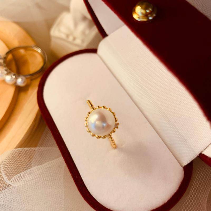 天然淡水珍珠戒指S925银开口可调节微镶极光简单大方日常王妃款|ruв категории ювелирные изделия/алмаз/жадеит/золото, природный жемчуг (новый), украшения - от Buy2taobao.com для оказания профессиональной услуги покупки агента Taobao