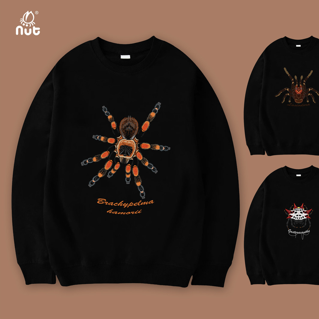 跳蛛金属蓝捕鸟蛛弓棘腹蛛蜘蛛毒虫个性卫衣舒适宽松自然科普周边