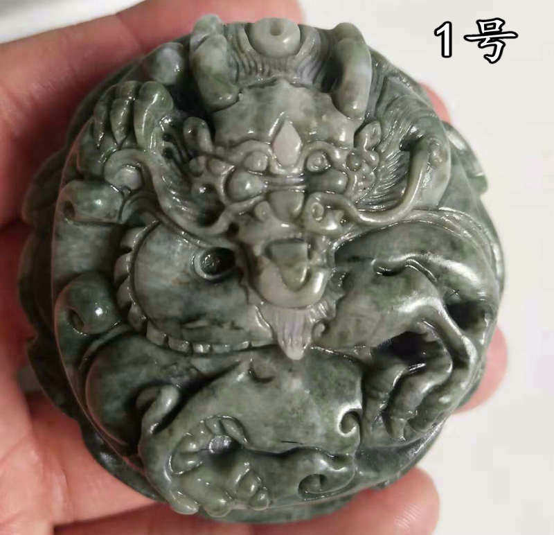 纯天然南阳独山玉龙头皮带扣保平安盘龙男款腰带扣 带证书