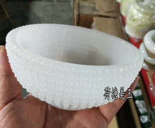仿古琉璃白玉餐具汉白玉碗青玉碗宫廷御用礼品玉石茶具摆件包邮