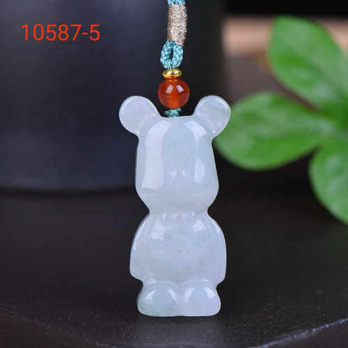 天然玉石小动物熊吊坠