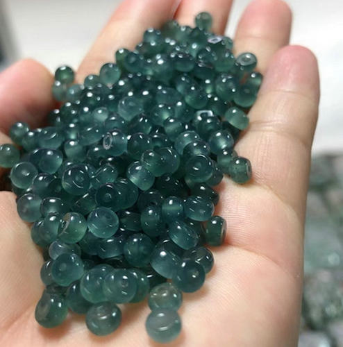 天然翡翠玉蓝水算盘珠隔片散珠